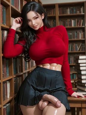 Futanari in Library