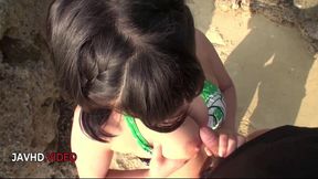 Megumi Haruka's Steamy Beach Blowjob in Bikini