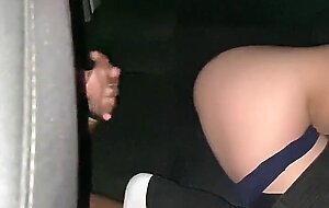 Cruising straight uber driver fucks young virgin twink in his car and cums inside ass anal creampie