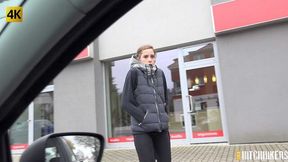 Big-boobed girlfriend Anabelle likes fucking for cash outdoors