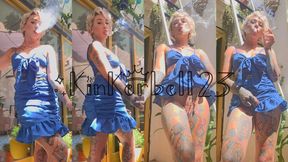 Chainsmoking and flashing pussy in the sunlight - Kinkerbell