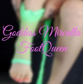 Neon Green Fishnet Leggings Try-On