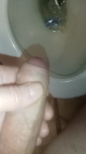 Jerking off, sperm flies...