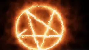 Satanic lesbians pussylicking in pentagram