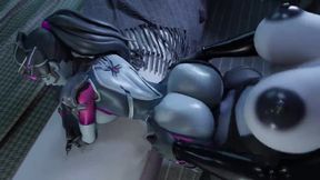 Massive Black 3D Cock Futanari Hardcore Fucking Widow in Doggy Style