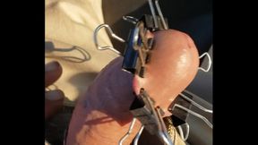 Horny Solo Boy 18+ Clips Paper Clips On His Hard Dick For Fun