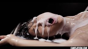 Full-Fledged Piggy Filled To The Brim With Jizz As She Takes Every cumshot On Her Body