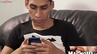 MachoIO.com - Hot twink wears seductive jockstrap during bareback pounding