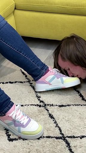 Human Shoe Cleaner - He Has to Lick Legs That Demolish Him! - Dave Moon - Jennifer - Bbusting (licking)