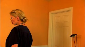 Sexy blonde babe masturbating on her bed