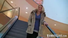 Hot German Blonde Gives Blowjob at Shopping Centre Then Takes It Hard