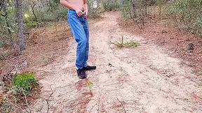 Lad Being A Taunt In Public Woods
