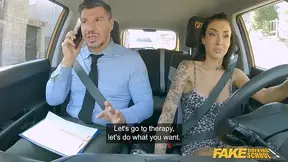 Huge-titted Italian OLDER WOMAN Silvia Preslar smashed outdoors in fake driving school