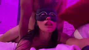 Mysterious masked baddie has passionate sex with the lights off