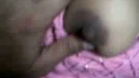 Cute a bit shy Indian brunette girlie exposed her titties to her BF