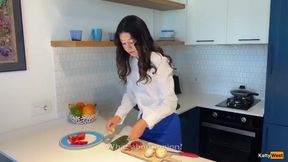 Katty West Teaches Neighbor How To Make Salad But His Cock Gets Hard - Anal Sex