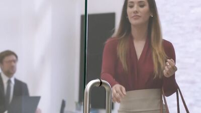 Glam babe sucks a BBC and takes it in her ass