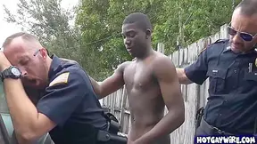 Two Police Officers Take Advantages Of This Ebony Guy
