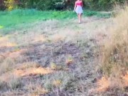 Tara Secret - Stranger Jerking on a Field and calling Random Hot Girl for help! Sexy Outdoor Blowjob