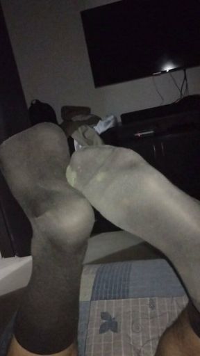 Married guy showing his socks