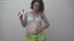 JOI: Bloated and Belly Button With Lotion -720p