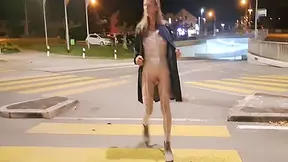 White Net Catsuit In Public