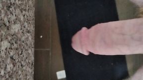 Thick Amateur Ginger strokes his big cock..