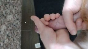 Thick Amateur Ginger strokes his big cock..