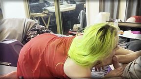 Next Door Dolly and Stunt Cock - Thrusting Vibrator Swallow Blowjob