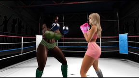 Topless female boxing: Allure vs Stephanie FHD