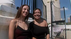 Latina Lesbians Flash In Public And In A Limo