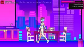 Cyber Seduction: Neon-Lit Hentai Fantasy with a Busty Android Babe
