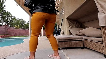 Bella Ink wetting her panties over toilet JMI