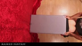 Girl in a Dirndl Gets Stuck in a Box and Gets Fucked Hard in Doggy to Cum on Her Asshole