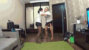 CATBALL FIGHT IN PANTYHOSE TILL CUM 2