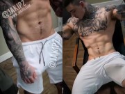 Jakipz Shows Off Big Cock In Compression Shorts