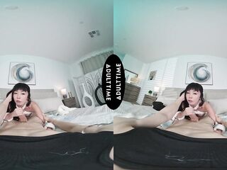 UP CLOSE VR - Tiny Marica Hase Lets Parker Ambrose Play With Her Clitoris Then Tries To Take His BWC