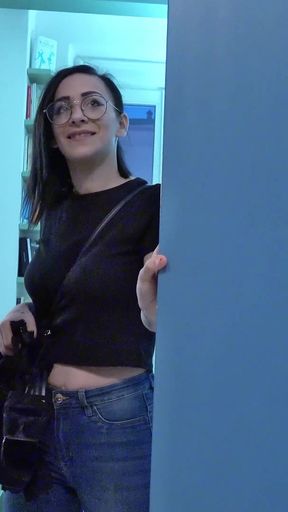 German Scout - First Anal Sex Casting with Glasses Girl Natasha Ink with Saggy Tits