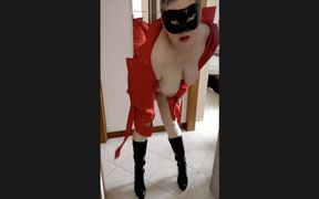 Knee High Boots and Red Coat Posing