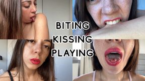 4 favourite tongue play, lipstick kisses and sexy biting