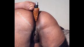 BBW fucks her tight asshole til she squirts