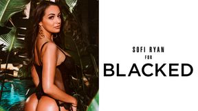 Cute oiled whitey Sofi Ryan fucked by a huge black snake in the cowgirl pose