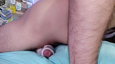 Humping my fake pussy and cumming inside thinking about that perfect ass