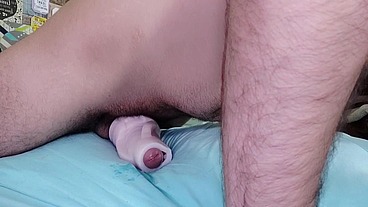 Humping my fake pussy and cumming inside thinking about that perfect ass