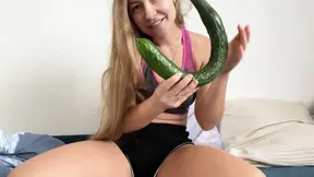 She Fucked Herself with a Huge Cucumber