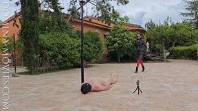 Trampling and Caning at Poolside in Spain - 01