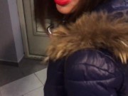 Married neighbor seduced in an elevator and fucked in the stairwell