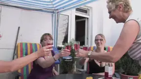 scened mature ladies get wild in a sexy clothed group fuck