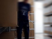 colleague who caught me masturbating in office archive is back to watch and quickly fill my throat