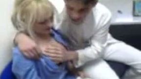 I fuck my busty blond assistant doggy pose in tiny toilet